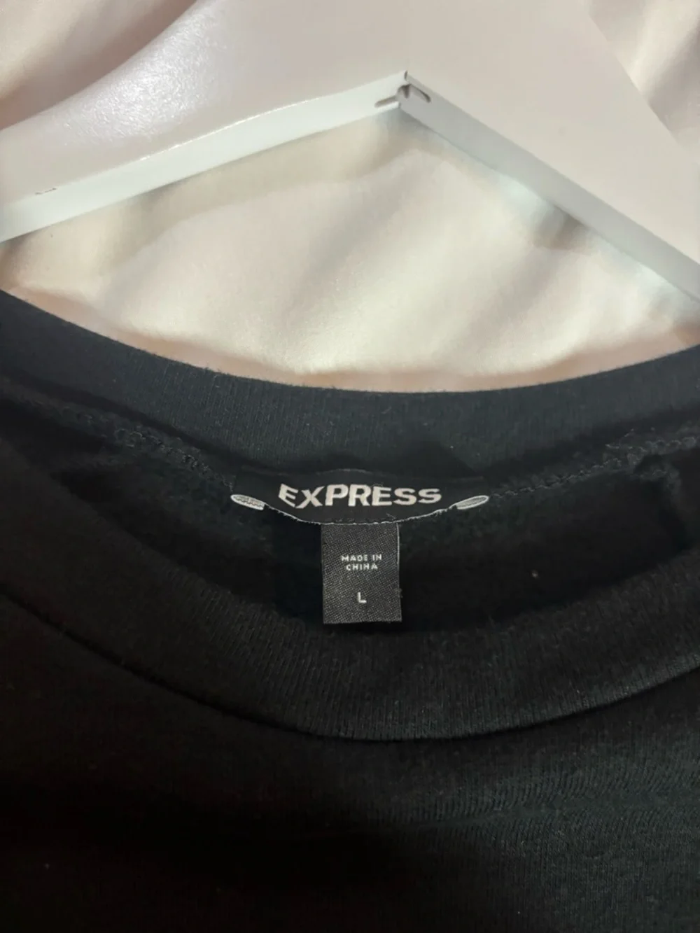 Express Black Pearl-Embellished Raglan Sweatshirt, size L - Picture 4 of 5